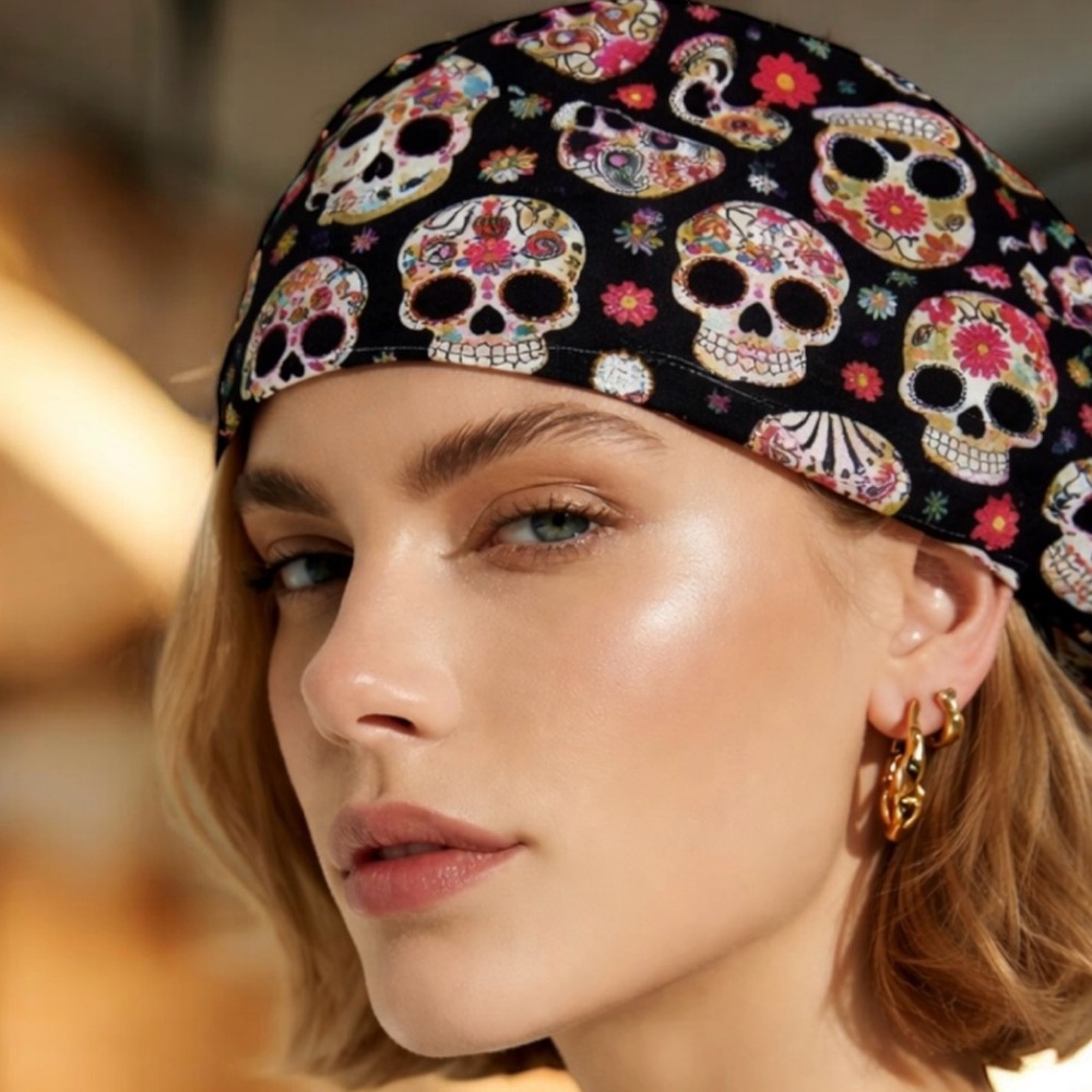 2 for $30 “Sugar Skulls” Handmade Scull Cap